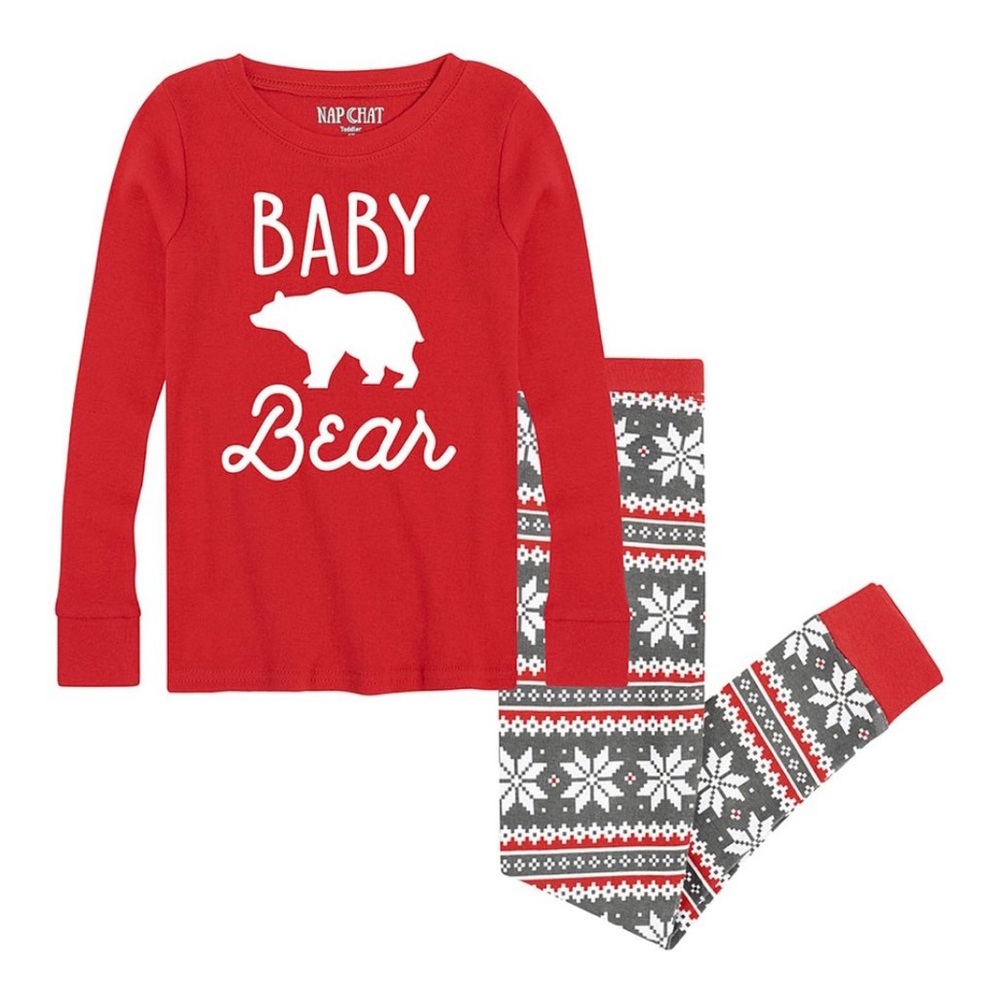 Red & Gray Fair Isle Snowflake
'Baby Bear' Paiama Set - 3T